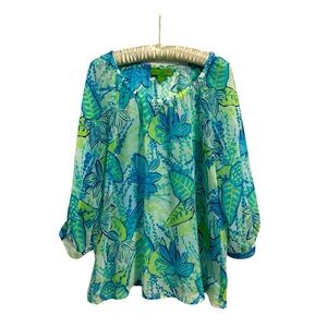 Island Republic Sheer Floral Tunic Size M